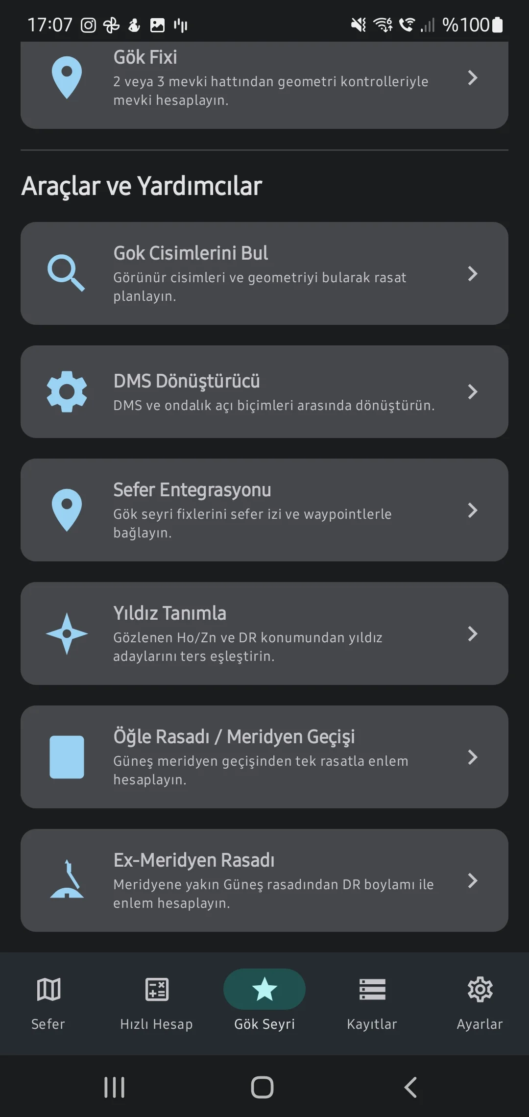 CaptainCalc uygulama ekran görüntüsü - Navigation Star Index