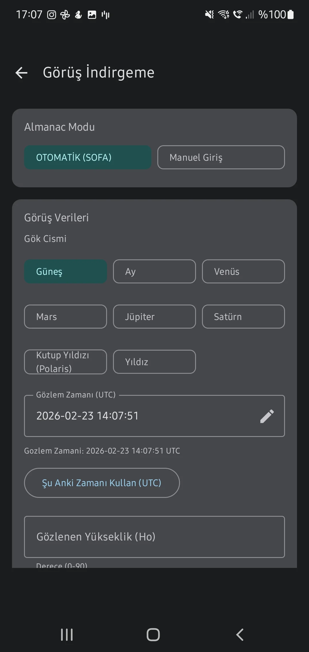 CaptainCalc uygulama ekran görüntüsü - Body Selection List