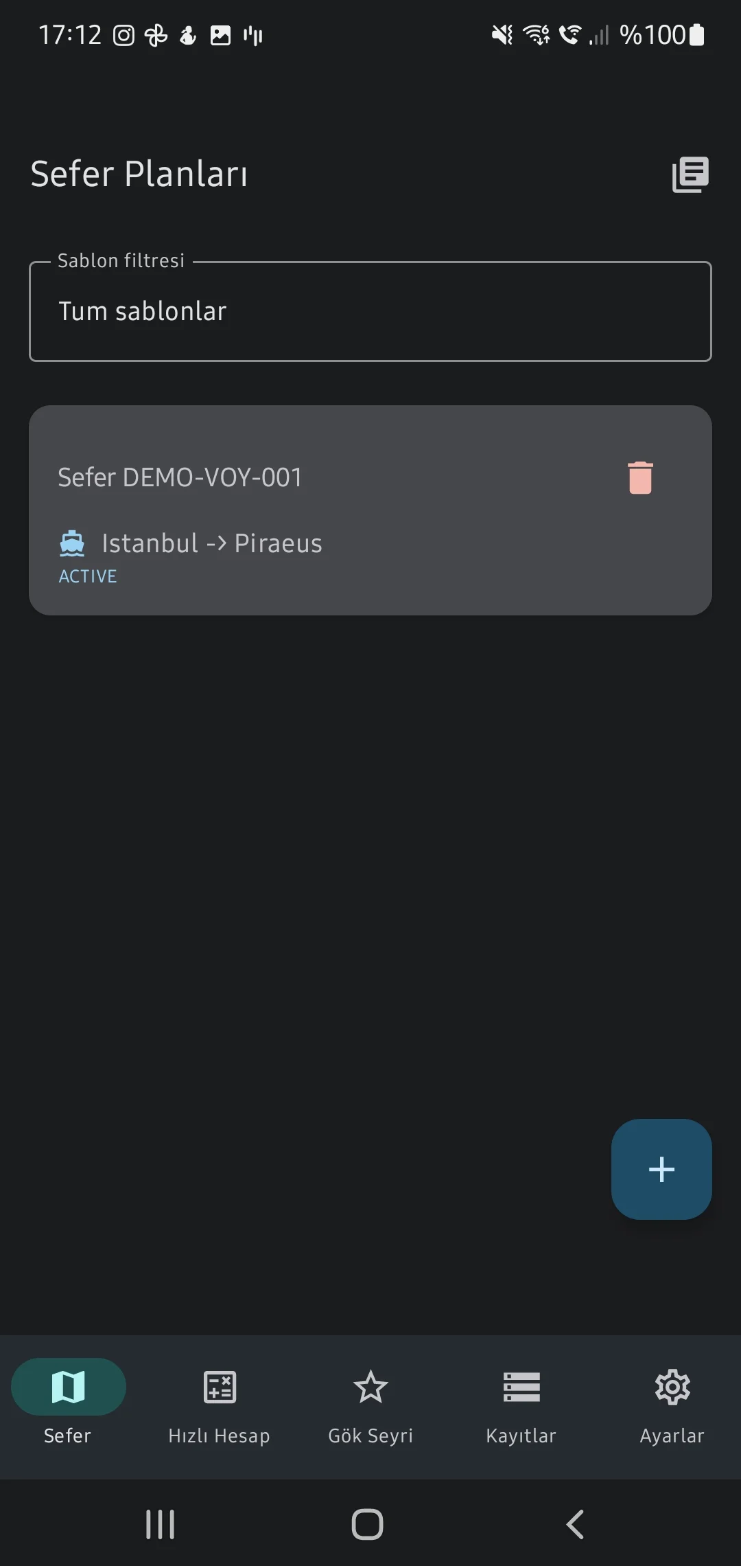 CaptainCalc uygulama ekran görüntüsü - Voyages List Overview